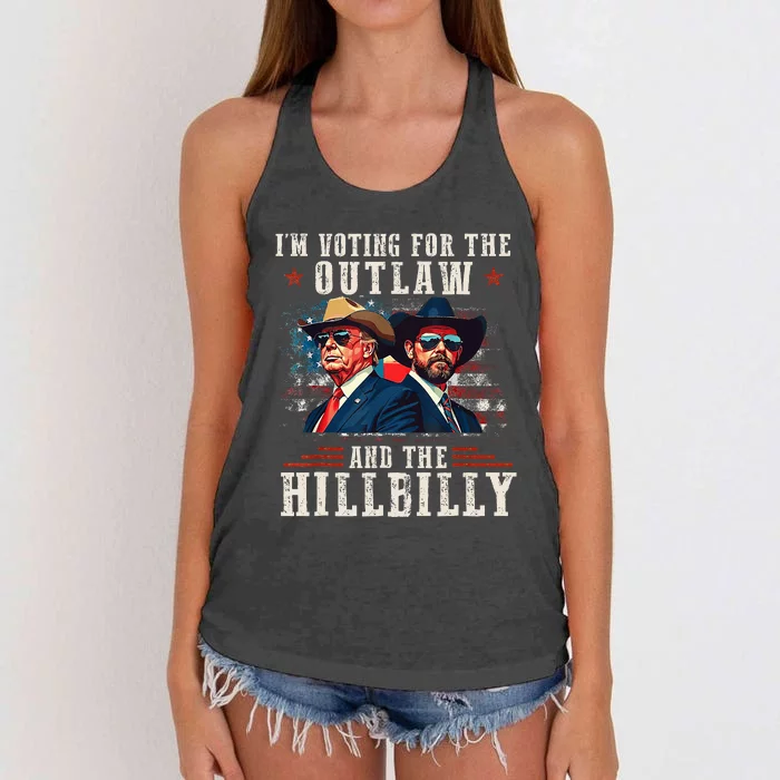 IM Voting For The Outlaw And The Hillbilly 2024 Women's Knotted Racerback Tank