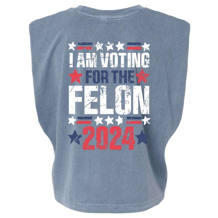 Im Voting For The Felon Grunge Front And Back Design Front & Back Garment-Dyed Women's Muscle Tee