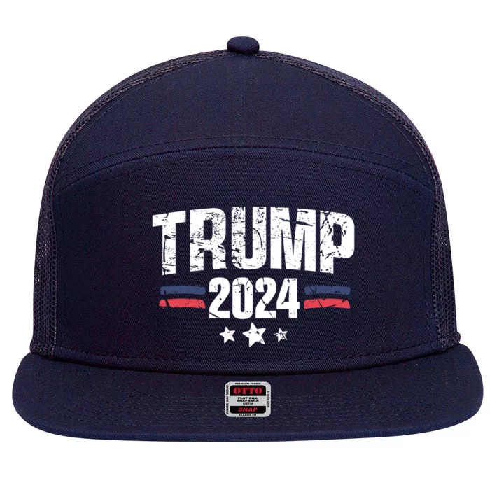 Im Voting For The Felon Grunge Front And Back Design Front & Back 7 Panel Mesh Trucker Snapback Hat