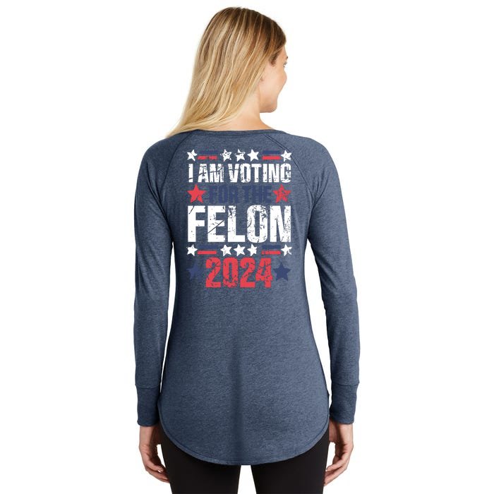 Im Voting For The Felon Grunge Front And Back Design Front & Back Women's Perfect Tri Tunic Long Sleeve Shirt