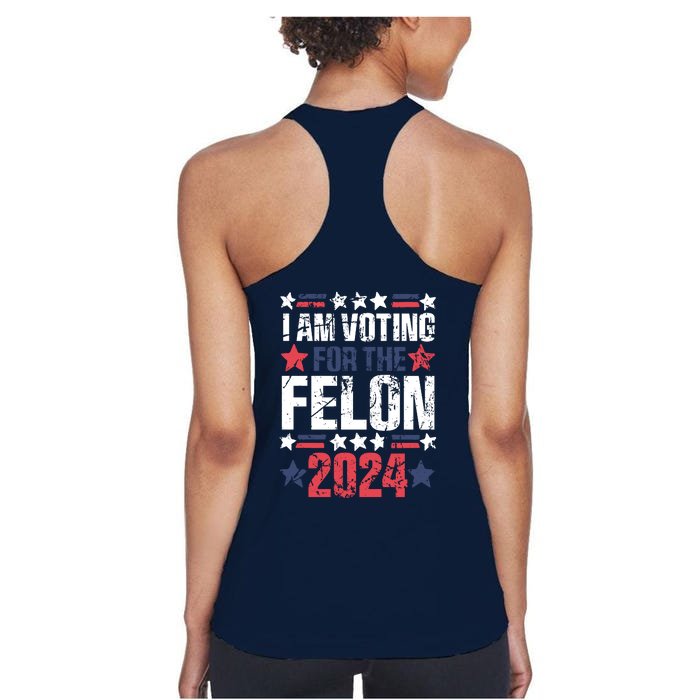 Im Voting For The Felon Grunge Front And Back Design Front & Back Women's Racerback Tank