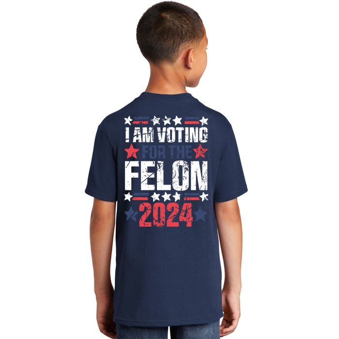 Im Voting For The Felon Grunge Front And Back Design Front & Back Kids T-Shirt