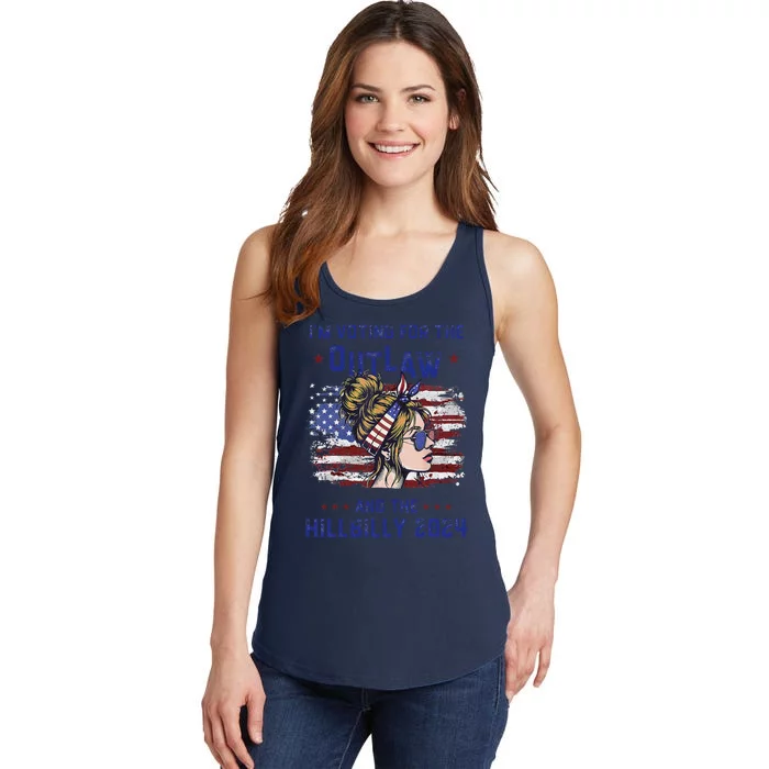 IM Voting For The Outlaw And The Hillbilly 2024 Us Flag Ladies Essential Tank