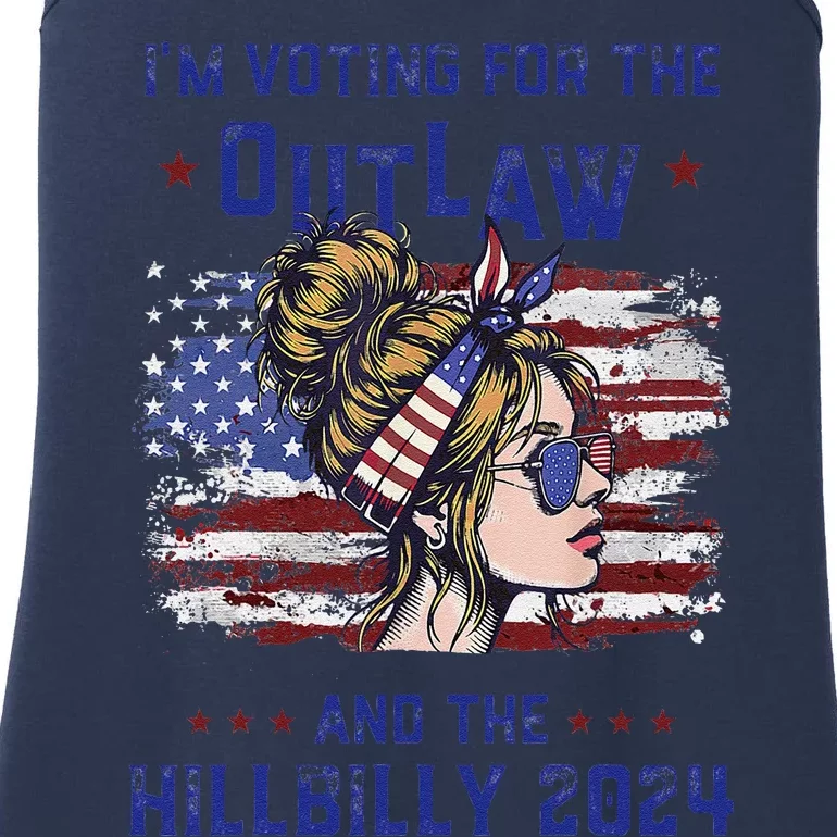 IM Voting For The Outlaw And The Hillbilly 2024 Us Flag Ladies Essential Tank