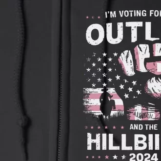 IM Voting For The Outlaw And The Hillbilly 2024 Us Flag Full Zip Hoodie