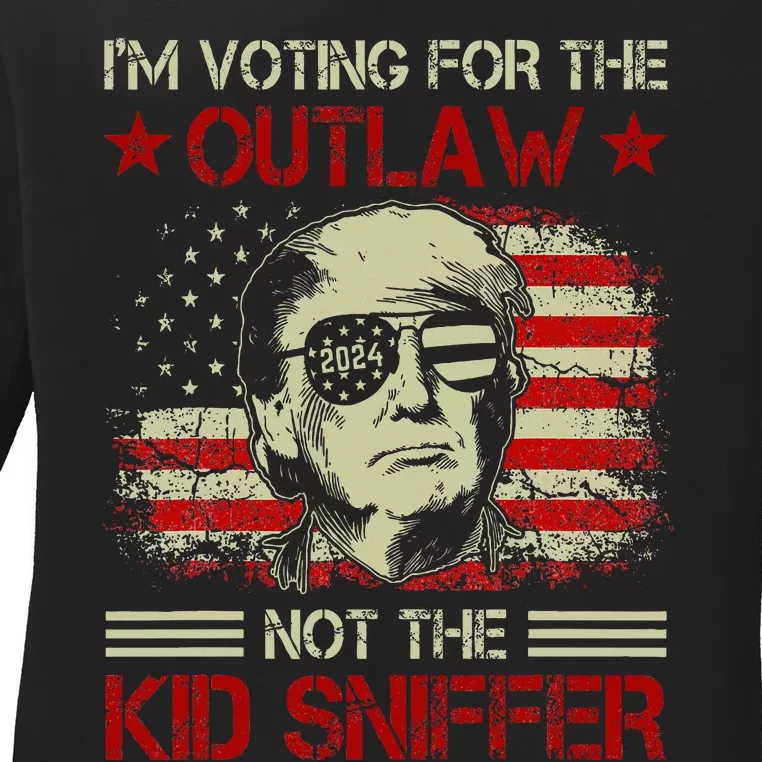 Im Voting For The Outlaw Not The Sniffer Trump 2024 Ladies Long Sleeve Shirt