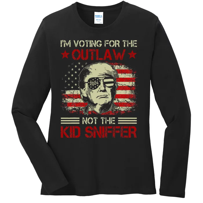 Im Voting For The Outlaw Not The Sniffer Trump 2024 Ladies Long Sleeve Shirt