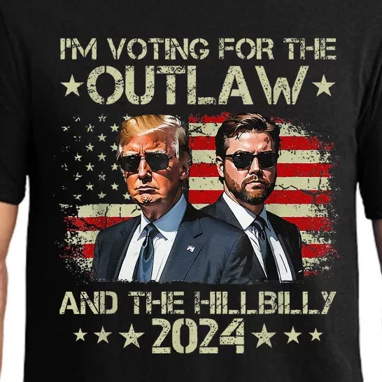 IM Voting For The Felon & The Hillbilly 2024 Pro Trump Meme Pajama Set