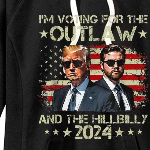 IM Voting For The Felon & The Hillbilly 2024 Pro Trump Meme Women's Fleece Hoodie