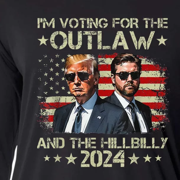 IM Voting For The Felon & The Hillbilly 2024 Pro Trump Meme Cooling Performance Long Sleeve Crew