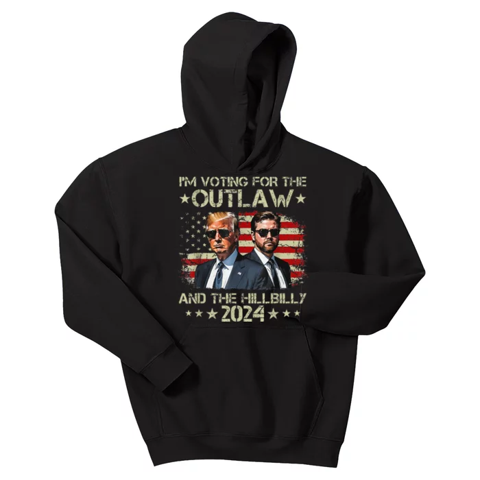 IM Voting For The Felon & The Hillbilly 2024 Pro Trump Meme Kids Hoodie