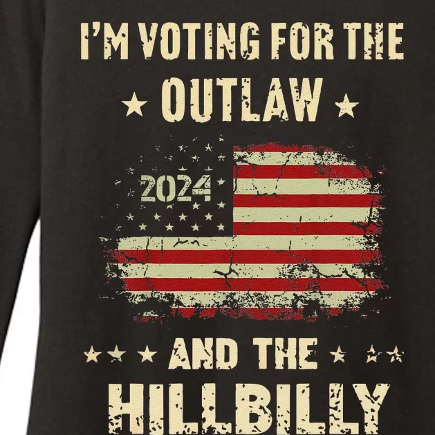 IM Voting For The Outlaw And The Hillbilly 2024 Us Flag Womens CVC Long Sleeve Shirt