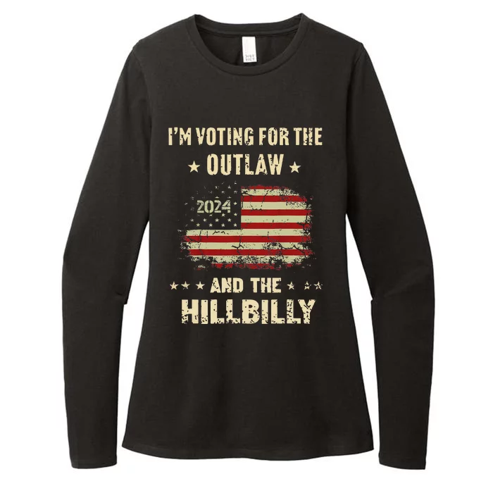 IM Voting For The Outlaw And The Hillbilly 2024 Us Flag Womens CVC Long Sleeve Shirt