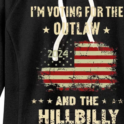 IM Voting For The Outlaw And The Hillbilly 2024 Us Flag Women's Fleece Hoodie