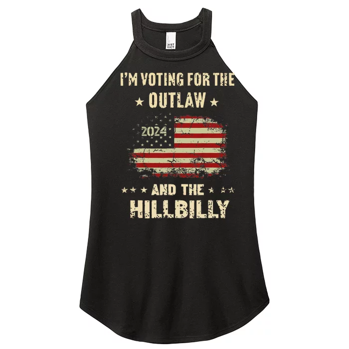 IM Voting For The Outlaw And The Hillbilly 2024 Us Flag Women’s Perfect Tri Rocker Tank