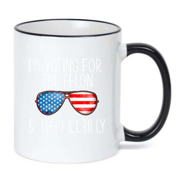 IM Voting For The Felon & The Hillbilly 2024 Pro Trump Meme Black Color Changing Mug