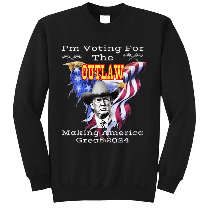 IM Voting For Outlaw Making America Great 2024 Us Flag Sweatshirt