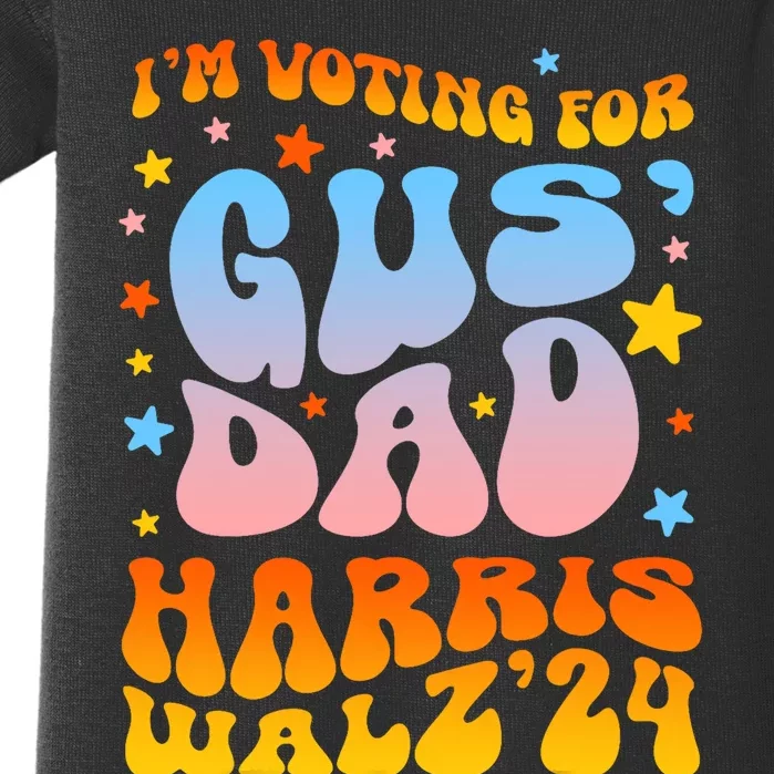 IM Voting For Gus Dad Vote Harris Walz 2024 Boho Baby Bodysuit