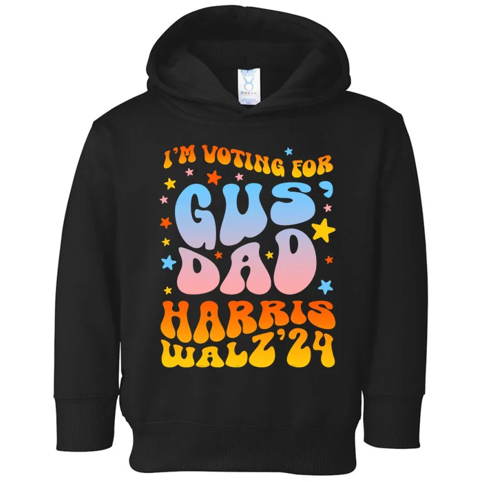 IM Voting For Gus Dad Vote Harris Walz 2024 Boho Toddler Hoodie