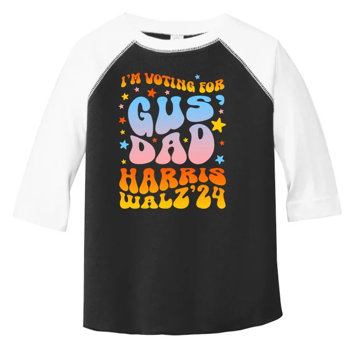 IM Voting For Gus Dad Vote Harris Walz 2024 Boho Toddler Fine Jersey T-Shirt