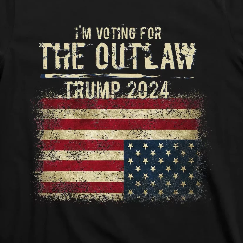 IM Voting For The Outlaw Trump 2024 Upside Down Flag T-Shirt