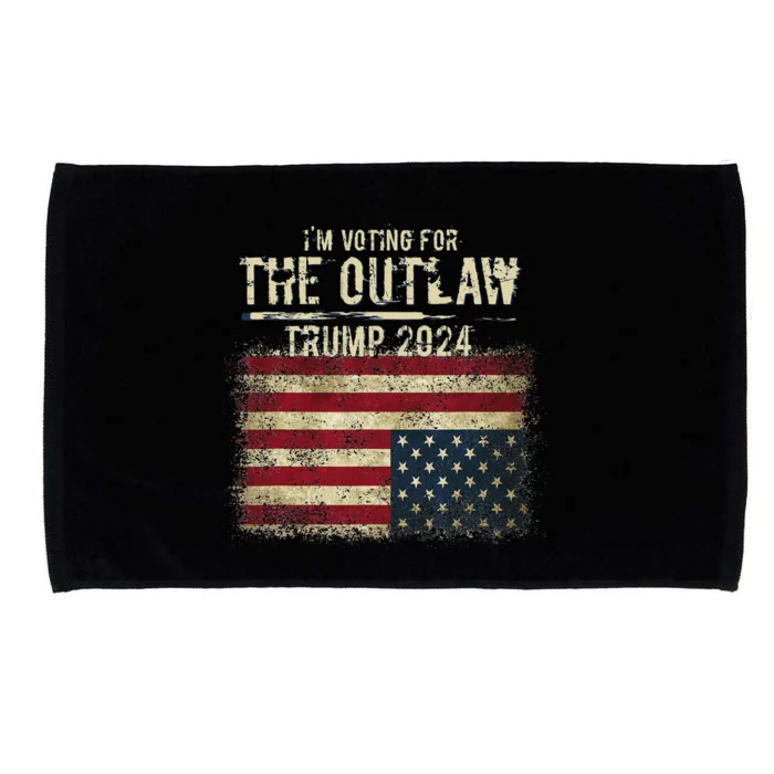 IM Voting For The Outlaw Trump 2024 Upside Down Flag Microfiber Hand Towel