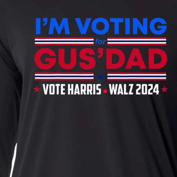 IM Voting For Gus Dad Vote Harris Walz 2024 Pres And Vice Cooling Performance Long Sleeve Crew