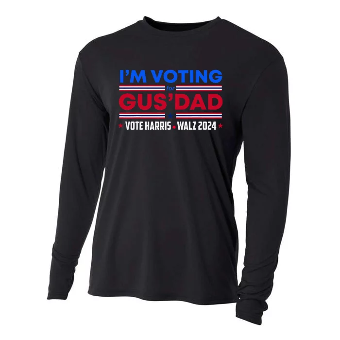 IM Voting For Gus Dad Vote Harris Walz 2024 Pres And Vice Cooling Performance Long Sleeve Crew