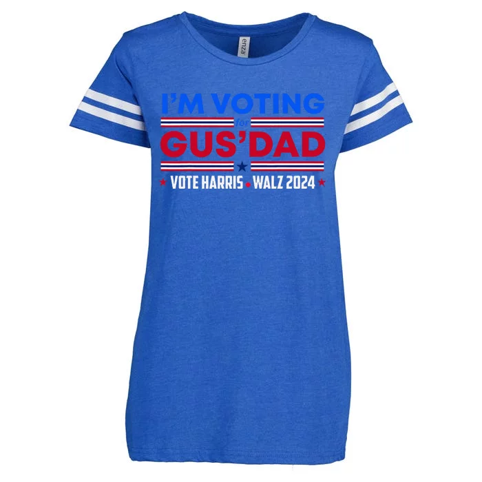 IM Voting For Gus Dad Vote Harris Walz 2024 Pres And Vice Enza Ladies Jersey Football T-Shirt