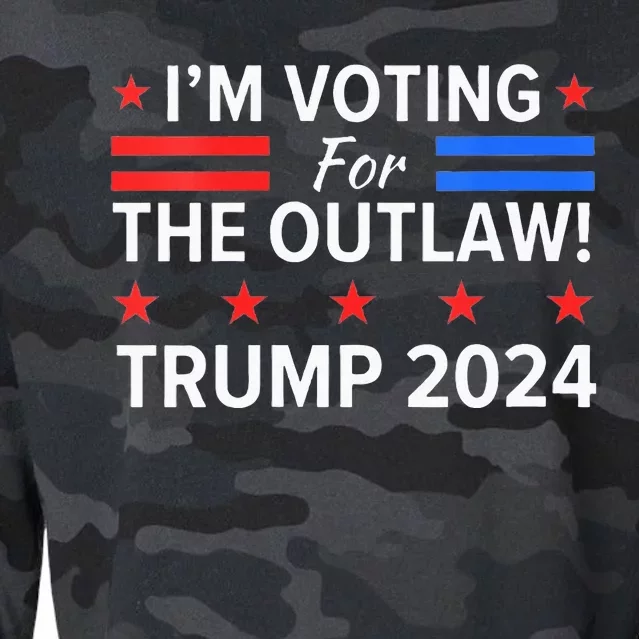 Im Voting For The Outlaw Funny Pro Trump 2024 Election Cropped Pullover Crew