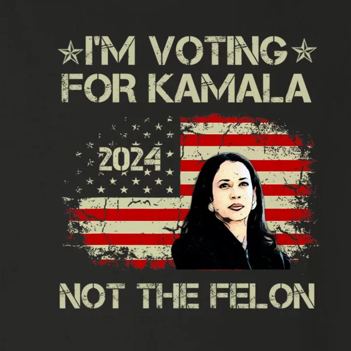 IM Voting For Kamala Harris 2024 Not The Felon Us Flag Toddler Long Sleeve Shirt