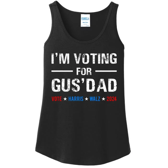 IM Voting For Gus Dad Vote Harris Walz 2024 Ladies Essential Tank