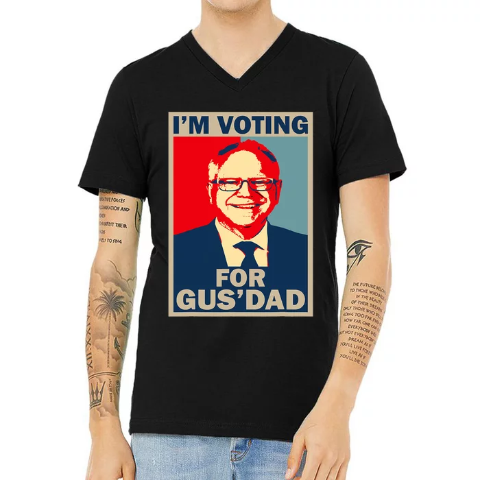 IM Voting For Gus Dad Vote Tim Walz 2024 V-Neck T-Shirt