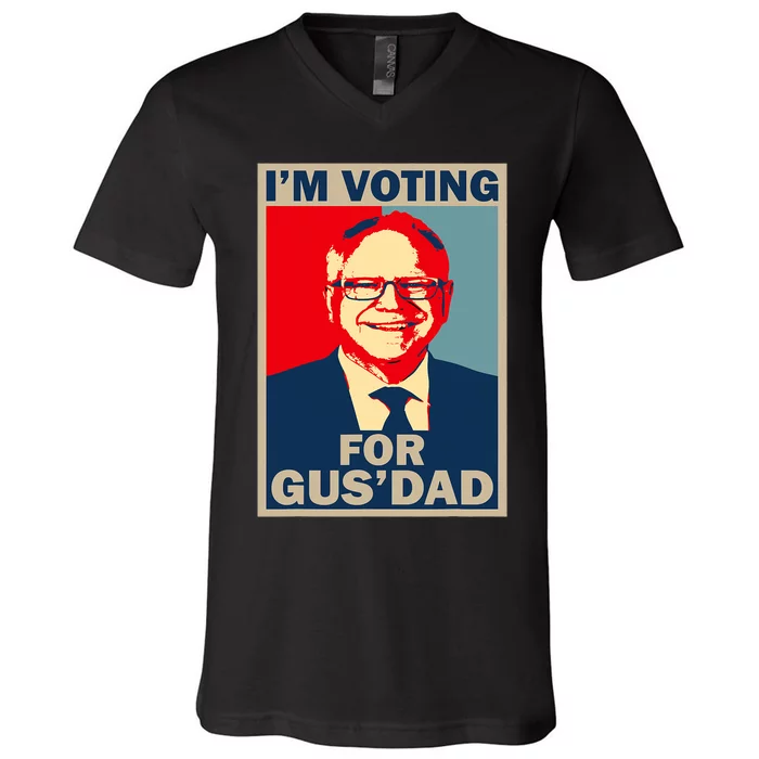 IM Voting For Gus Dad Vote Tim Walz 2024 V-Neck T-Shirt