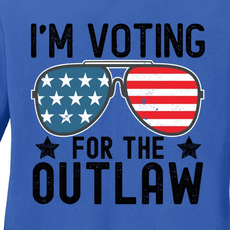 IM Voting For The Outlaw Gift Fourth Of July Trump 2032 Meaningful Gift Ladies Long Sleeve Shirt