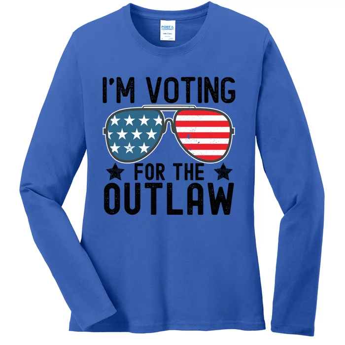 IM Voting For The Outlaw Gift Fourth Of July Trump 2032 Meaningful Gift Ladies Long Sleeve Shirt