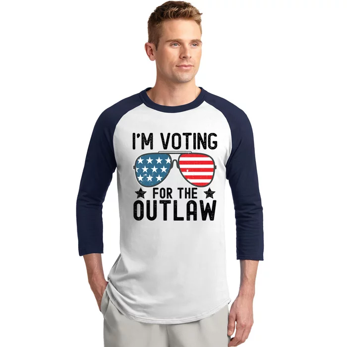 IM Voting For The Outlaw Gift Fourth Of July Trump 2032 Meaningful Gift Baseball Sleeve Shirt