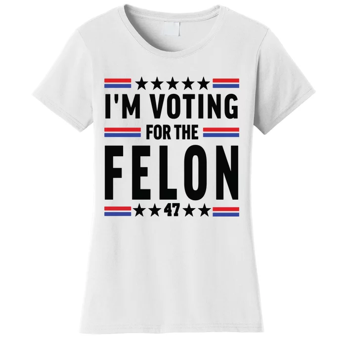 Im Voting For The Felon Trump For President 2024 Women's T-Shirt