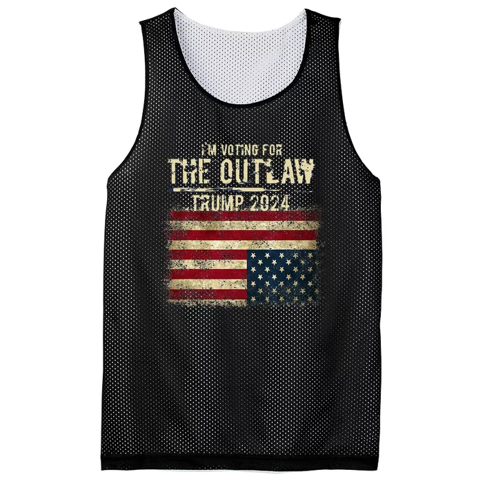 IM Voting For The Outlaw Trump 2024 Upsidedown Flag Mesh Reversible Basketball Jersey Tank