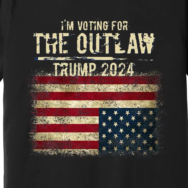 IM Voting For The Outlaw Trump 2024 Upsidedown Flag Premium T-Shirt