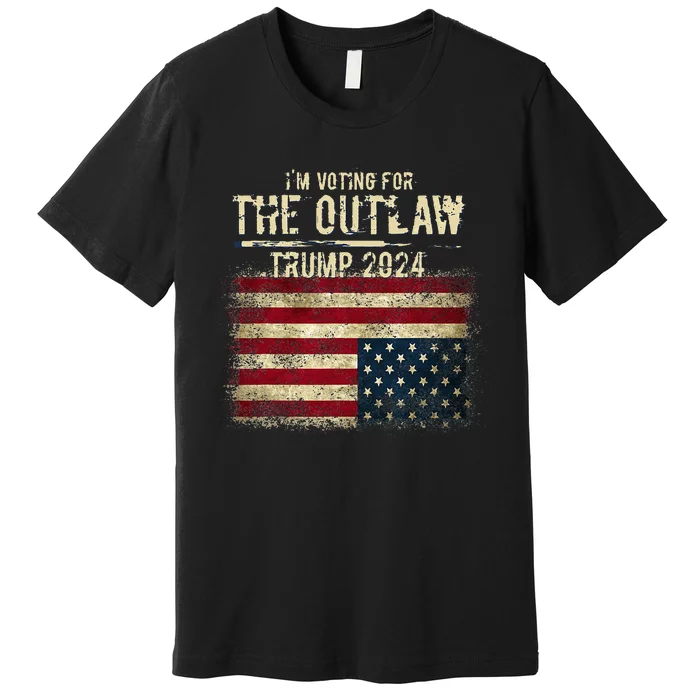 IM Voting For The Outlaw Trump 2024 Upsidedown Flag Premium T-Shirt