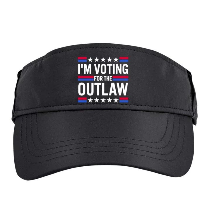 Im Voting For The Outlaw Funny Trump Adult Drive Performance Visor