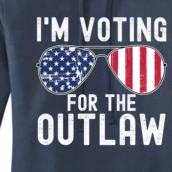 IM Voting For The Outlaw Cute Gift Fourth Of July Trump 2038 Gift Women's Pullover Hoodie