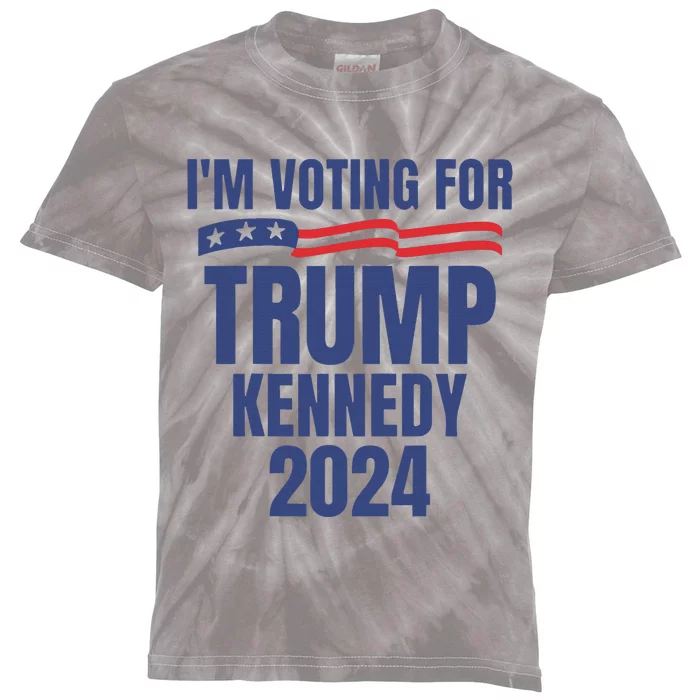 IM Voting For Trump And Kennedy 2024 Kids Tie-Dye T-Shirt