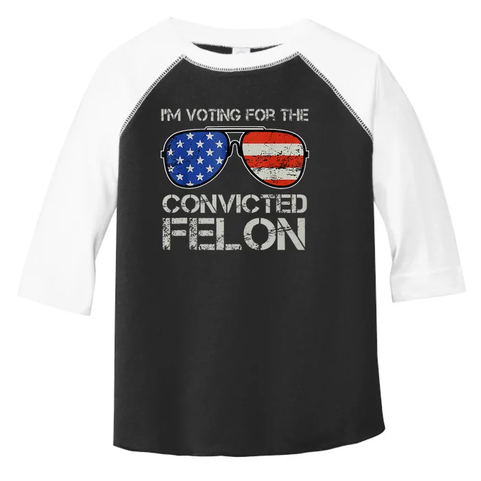 Im Voting For The Convicted Fellon 2024 Us Flag Pro Trump Toddler Fine Jersey T-Shirt