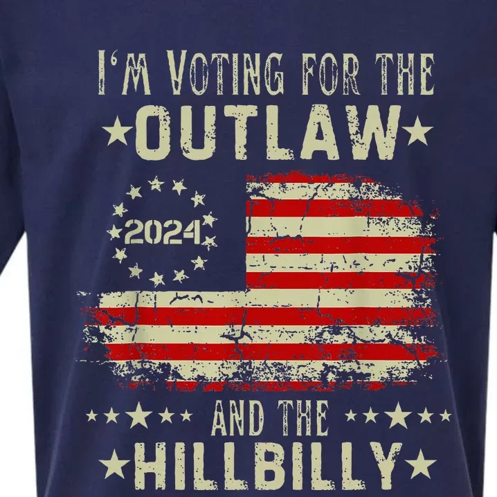 IM Voting For The Outlaw And The Hillbilly 2024 Us Flag Sueded Cloud Jersey T-Shirt