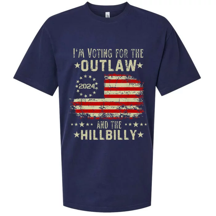 IM Voting For The Outlaw And The Hillbilly 2024 Us Flag Sueded Cloud Jersey T-Shirt