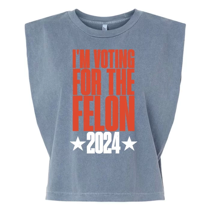 IM Voting For Felon Conviction Garment-Dyed Women's Muscle Tee