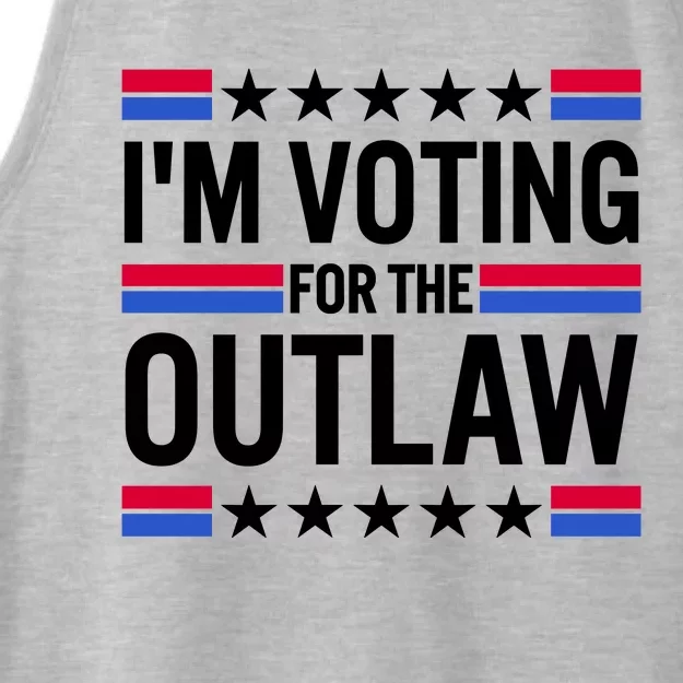 Im Voting For The Outlaw Funny Trump Ladies Tri-Blend Wicking Tank