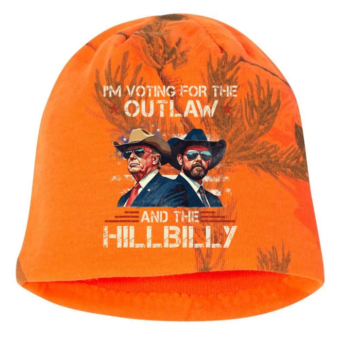 IM Voting For The Outlaw And The Hillbilly Trump Vance 2024 Kati - Camo Knit Beanie